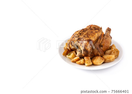 Homemade roasted chicken with potatoes Homemade roasted chicken with potatoes 75666401