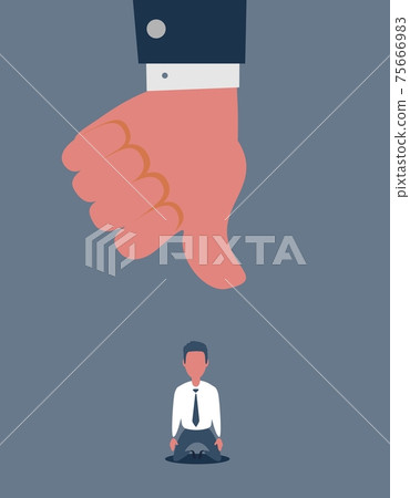 a person is being pressed with a finger 75666983