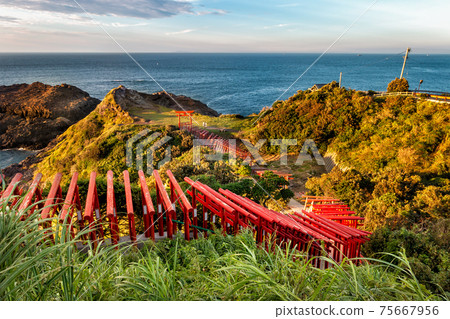 Torii Gates of the Motonosumi Inari Shrine in Yamaguchi, Japan 75667956