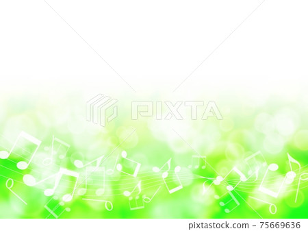 音符和光01號的綠色背景插圖 75669636