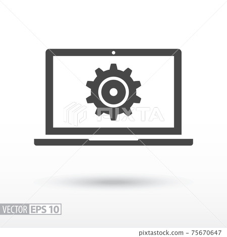 Computer flat Icon. Sign Computer. Vector logo for web design, mobile and infographics 75670647