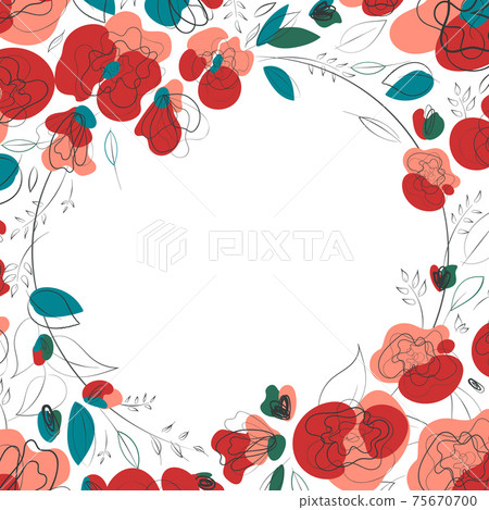 Poppy millefleur pattern square card Poppy millefleur pattern square card 75670700