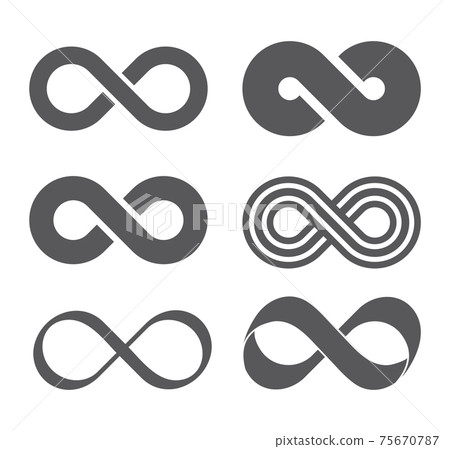 Infinity sign. Infinity flat icon. Mobius strip. Vector logo for web design, mobile and infographics. Vector illustration eps 10. Isolated on white background. Set Infinity sign. Infinity flat icon. Mobius strip. Vector logo for web design, mobile and infographics. Vector illustration eps 10. Isolated on white background. Set 75670787