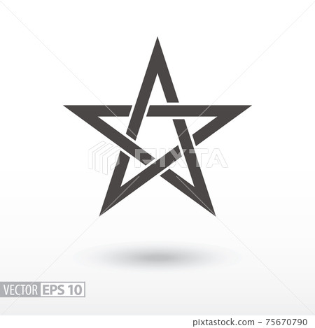 Star flat icon. Sign Star. 5-point Celtic star knot. Pentagram. Vector logo for web design, mobile and infographics. Vector illustration eps 10. Isolated on white background. Star flat icon. Sign Star. 5-point Celtic star knot. Pentagram. Vector logo for web design, mobile and infographics. Vector illustration eps 10. Isolated on white background. 75670790