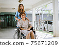 wheelchair, senior, couple 75671209