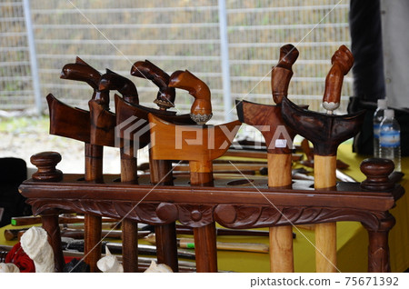 Keris is a traditional weapon of the Malay community in Malaysia. Made manually by using the selected iron. The handle is made of wood or ivory. 75671392