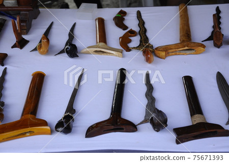 Keris is a traditional weapon of the Malay community in Malaysia. Made manually by using the selected iron. The handle is made of wood or ivory. 75671393