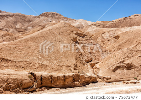 Scene of the Judaean Desert in the Holy Land 75672477