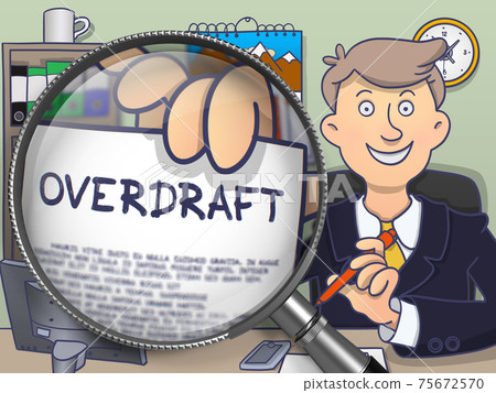 Overdraft through Magnifier. Doodle Style. Overdraft through Magnifier. Doodle Style. 75672570