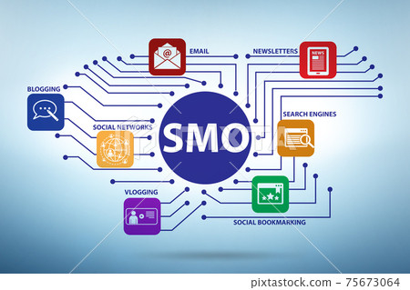 Social media optimisation concept in marketing 75673064
