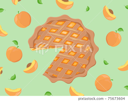 Peach pie vector 75673604