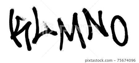 Graffiti spray font alphabet. Part 3. Vector illustration Graffiti spray font alphabet. Part 3. Vector illustration 75674096