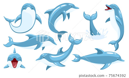 Dolphin vector set 75674392