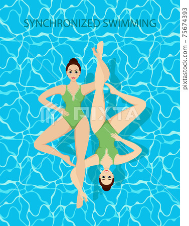 Synchronized swim. Vector 75674393