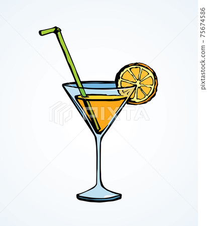 Cocktail. Vector drawing 75674586