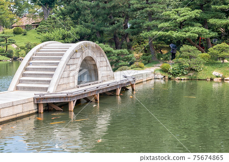 Scene at the Old Shukkeien Garden in Hiroshima, Japan 75674865