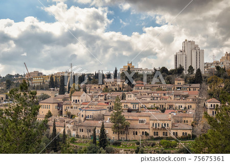 Yemin Moshe Neighborhood in Jerusalem Yemin Moshe Neighborhood in Jerusalem 75675361