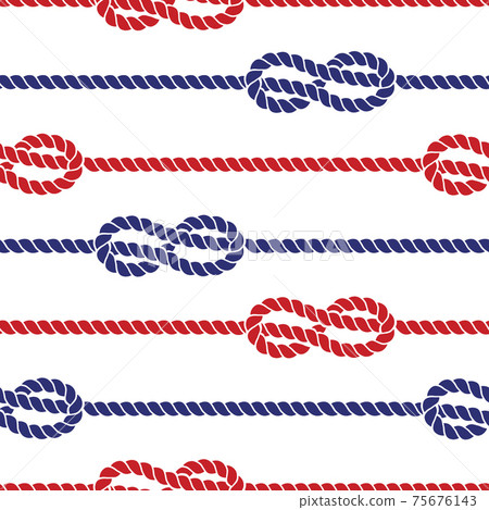 Nautical ropes with knots seamless pattern 75676143
