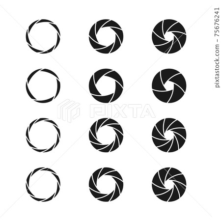 Camera shutter photographer logo icons set Camera shutter photographer logo icons set 75676241