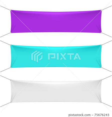 Blank color textile horizontal banners with copy space Blank color textile horizontal banners with copy space 75676243