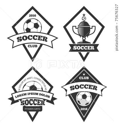Soccer logo templates collection isolated white Soccer logo templates collection isolated white 75676327