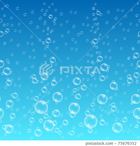 Water with bubbles on horizontal seamless blue background Water with bubbles on horizontal seamless blue background 75676352