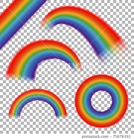Rainbows set on plaid background Rainbows set on plaid background 75676391