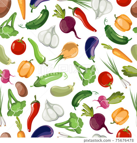 Seamless pattern background of vegetables Seamless pattern background of vegetables 75676478