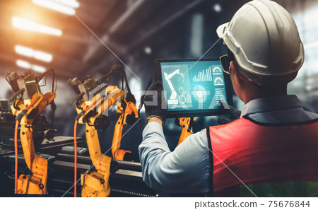 Smart industry robot arms for digital factory production technology 75676844