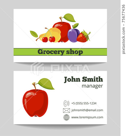 Grocery shop business card template Grocery shop business card template 75677436