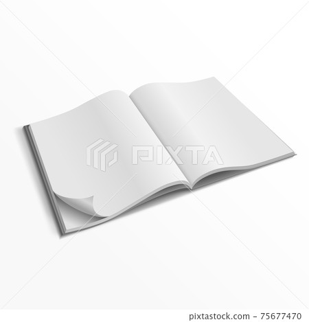 Blank opened magazine cover template 75677470