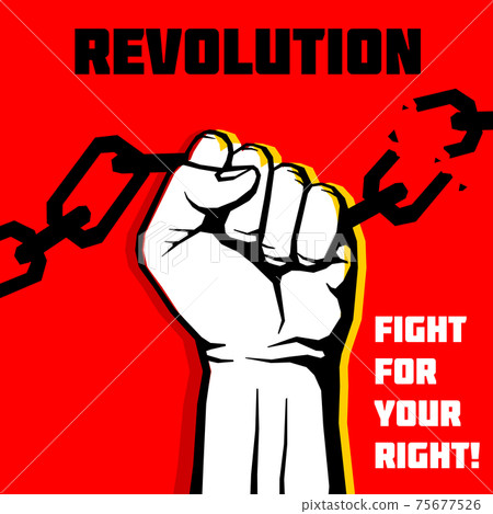 freedom, revolution protest concept background with raised fist 75677526