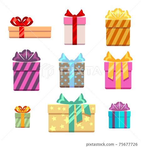 Set of gift box flat style Set of gift box flat style 75677726