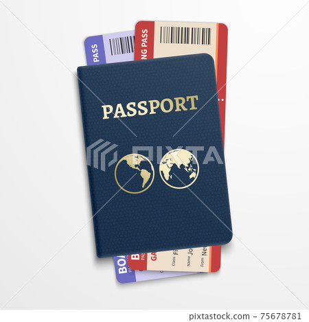 Passport with airline tickets. International tourism travelling concept 75678781