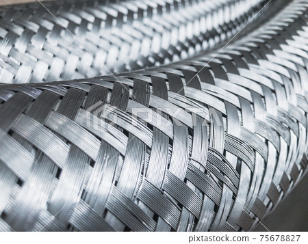 Long metal flexible compensator pipes metal texture 75678827