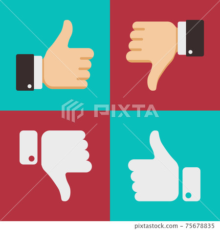 Thumbs up like dislike icons for social network web app Thumbs up like dislike icons for social network web app 75678835
