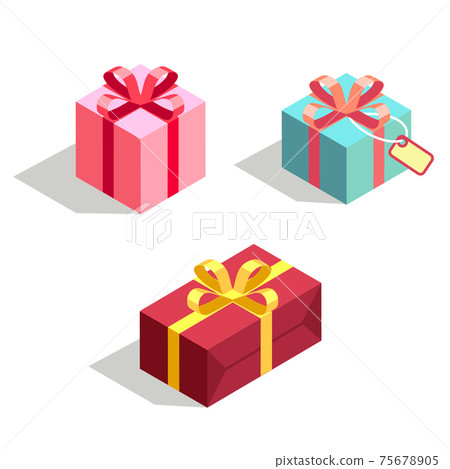 Set of gift box 3d isometric Set of gift box 3d isometric 75678905
