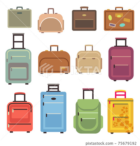 Travel luggage bag, suitcase flat icons 75679192