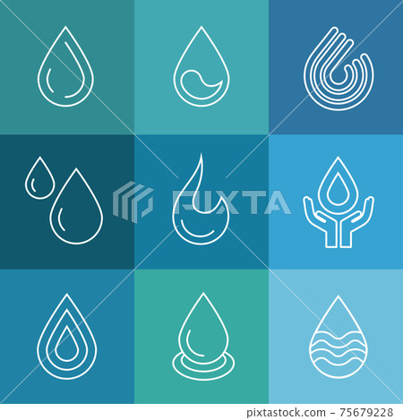 Water linear symbols - Stock Illustration [75679228] - PIXTA