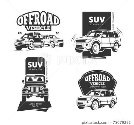 Vintage suv car badges, labels, logos Vintage suv car badges, labels, logos 75679251
