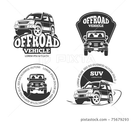 Suv pickup retro emblems, logos, badges and labels Suv pickup retro emblems, logos, badges and labels 75679293