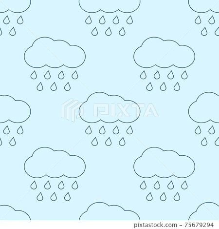Outline rainy clouds seamless pattern Outline rainy clouds seamless pattern 75679294