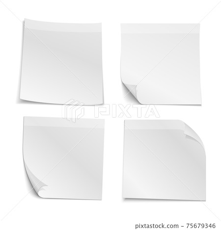 White blank stick note papers collection White blank stick note papers collection 75679346