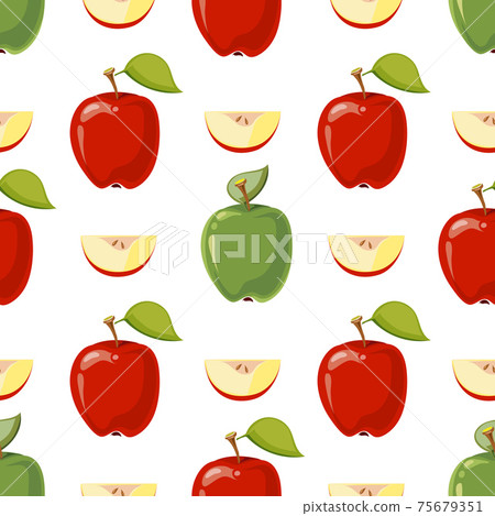 Red and green apples seamless pattern Red and green apples seamless pattern 75679351