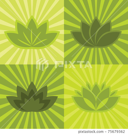 Flat green flowers on background Flat green flowers on background 75679362