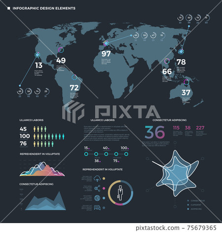 Infographic thin line elements. business infographics template Infographic thin line elements. business infographics template 75679365
