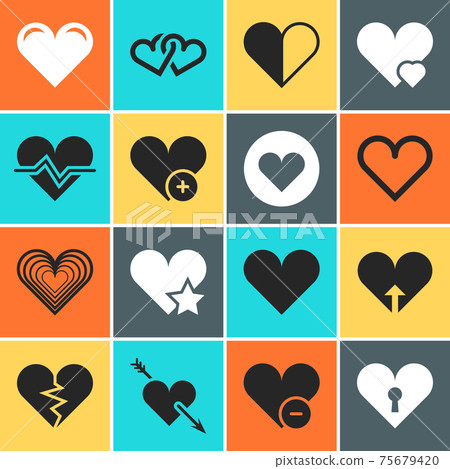 heart icons for wedding and valentines day... - Stock Illustration ...