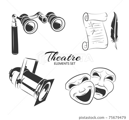 elements for theatre labels or emblems 75679479