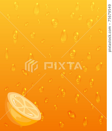 Orange juice background with realistic drops Orange juice background with realistic drops 75679549