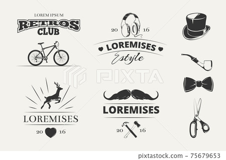 Hipster emblems, labels, badges Hipster emblems, labels, badges 75679653